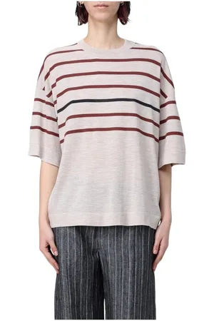 Brunello Cucinelli Stickade tröjor & koftor, Dam, XS, Lyxig Cashmere Blend Sweater