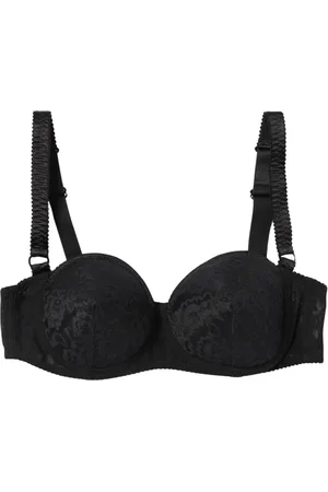 Dolce & Gabbana Underkläder, Dam, M, Läder, Svart Spets Axelbandslös Elegant Bh