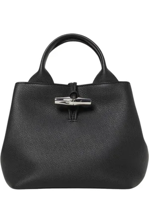 Longchamp Väska, Dam, ONE Size, Läder, Svart läder tote väska