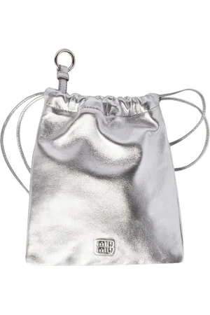 Miu Miu Väska, Dam, ONE Size, Läder, Silver Dragsko Clutch Väska