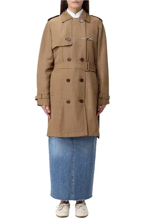 FAY Kappa, Dam, S, Linne, Stilig Linne Trenchcoat med Bälte