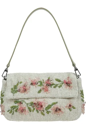 Staud Väska, Dam, ONE Size, Svart Rektangulär Handväska med Blommotiv
