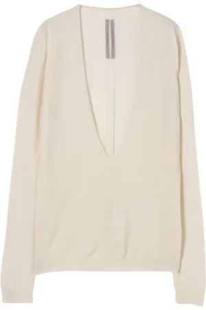 Rick Owens Stickade tröjor & koftor, Dam, S, Silk V-ringad Kofta