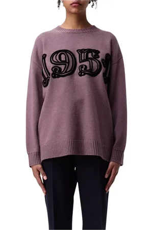 Max Mara Stickade tröjor & koftor, Dam, XS, Lila Cashmere Pullover Sweater