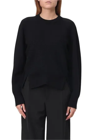 Alexander McQueen Stickade tröjor & koftor, Dam, M, Vit Ullstickad Rundhals Tröja
