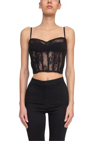 Pinko Topp, Dam, XS, Svart Cady Bustier Dammode