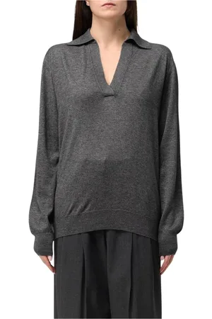 FARFETCH Stickade tröjor & koftor, Dam, XL, Lyxig Cashmere Polo Sweater