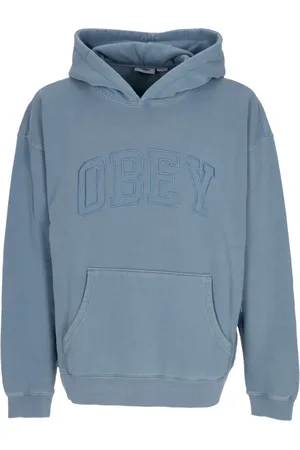 Obey Sweatshirts & Hoodies, Herr, M, Bomull, Collegiate Lättvikts Hoodie Blå