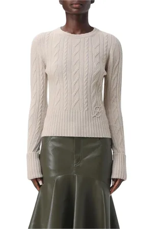 BLUMARINE Stickade tröjor & koftor, Dam, L, Smör Hue Cashmere Sweater
