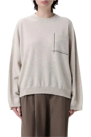 Brunello Cucinelli Stickade tröjor & koftor, Dam, XS, Kashmir, Cashmere Pullover Relaxed Fit