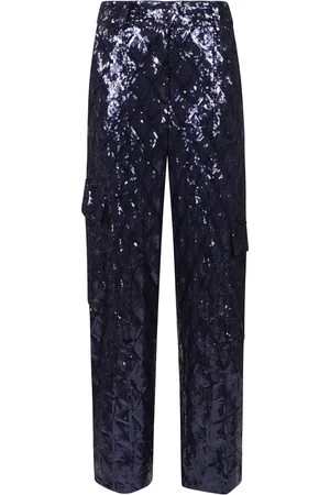 ROTATE Byxor, Dam, M, Polyester, Navy Sequin Cargo Byxor