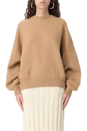 Khaite Stickade tröjor & koftor, Dam, S, Lyxig Grå Crew Neck Sweater