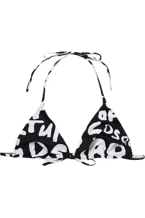 Dsquared2 Badkläder, Dam, L, Logo Print Triangel Bikini Baddräkt