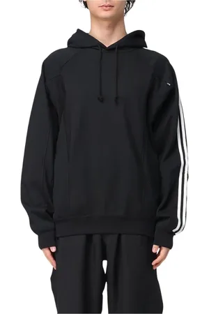 Y-3 Sweatshirts & Hoodies, Herr, S, Bomull, Svart Logga Hoodie Avslappnad Passform