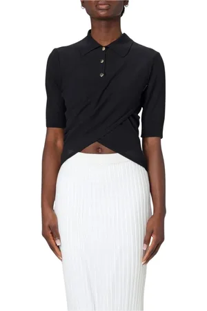 Sportmax Topp, Dam, S, Svart Ribbstickad Tröja