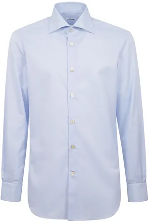 Kiton Skjorta, Herr, L, Bomull, Regular Fit Fransk Krage Skjorta