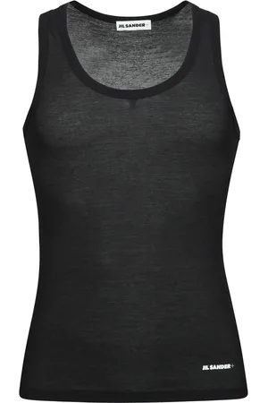 Jil Sander Topp, Dam, M, Bomull, Vit Tanktop Minimalistisk Lyxstil