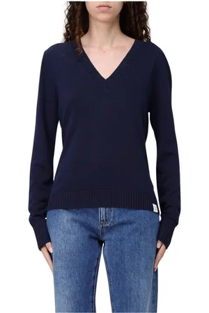 Peuterey Stickade tröjor & koftor, Dam, S, Blå Stickad Crew Neck Sweater