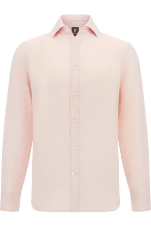 Boggi Milano Skjorta, Herr, XS, Linne, Regular Fit Linneskjorta