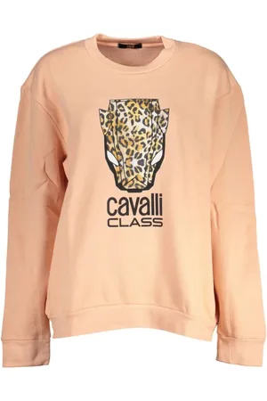 Roberto Cavalli Sweatshirts & Hoodies, Dam, L, Bomull, Elegant Rosa Fleece Tröja