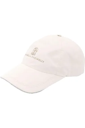 Brunello Cucinelli Accessoarer, Herr, M, Vit Logo Baseball Cap