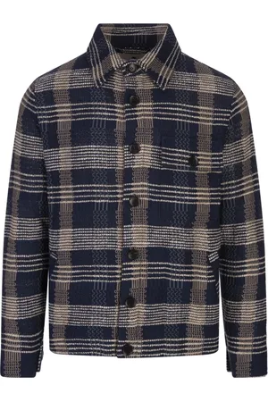 Etro Jacka, Herr, M, Bomull, Blå Bomull Linne Stickad Overshirt Jacka