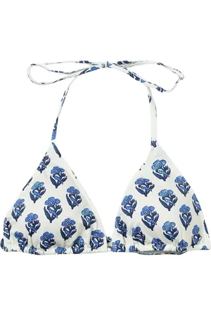 MC2 SAINT BARTH Badkläder, Dam, S, Vit Blommig Bikini Topp