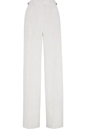 Brunello Cucinelli Byxor, Dam, 3Xs, Vita byxor med dold främre knapp