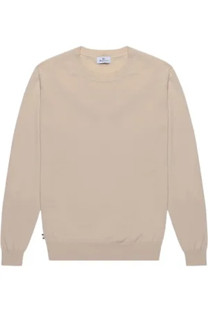 Aquascutum Sweatshirts & Hoodies, Herr, M, Bomull, Bomull Stickad Lappad Tröja