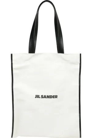 Jil Sander Väska, Herr, ONE Size, Bomull, Beige och svart bomullsshopper väska