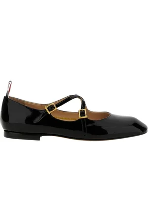 Thom Browne Skor, Dam, 38 EU, Läder, Svart Lackläder Ballet Flats
