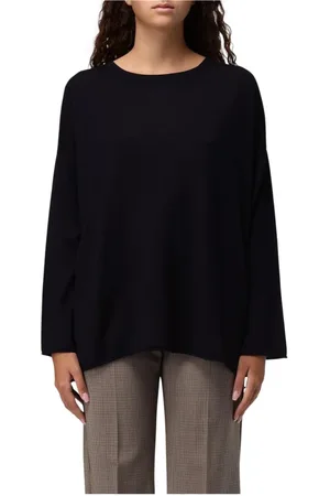 Allude Stickade tröjor & koftor, Dam, L, Svart Cashmere Pullover Sweater