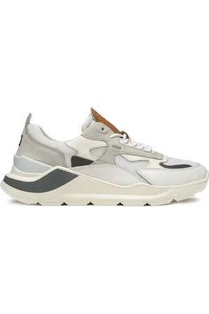 D.A.T.E. Skor, Herr, 41 EU, Läder, Vit Läder Mesh Mönster Sneaker