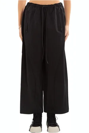 Y-3 Byxor, Dam, XS, Svarta Tvättade Twillbyxor