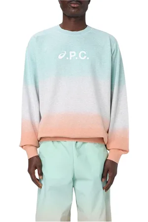A.P.C. Sweatshirts & Hoodies, Herr, M, Elegant Multifärgad Stickad Tröja