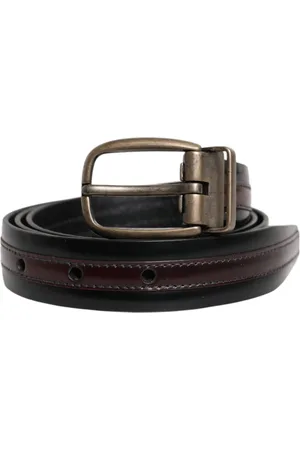 Dolce & Gabbana Accessoarer, unisex, 100 CM, Svart Bourgogne Metall Logospänne Bälte