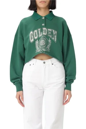 Golden Goose Topp, Dam, XS, Bomull, Grön Basketboll Grafisk Polotröja