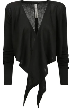 Rick Owens Stickade tröjor & koftor, Dam, L, Korsad långärmad stickad topp
