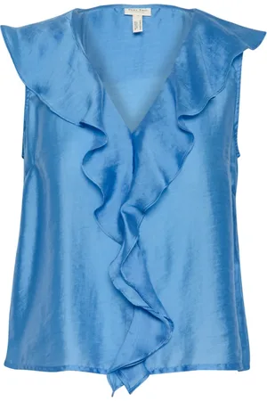 Part Two Topp, Dam, 2Xs, Elegant V-ringad Blus med Ruffle Detaljer