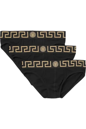 VERSACE Underkläder, Herr, S, Bomull, Nyckeltryck Briefs Pack Stiligt Komfort
