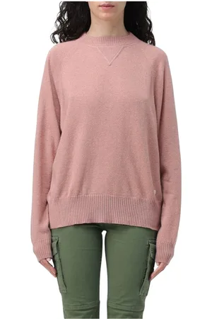 Woolrich Stickade tröjor & koftor, Dam, S, Rosa Cashmere Crew Neck Sweater