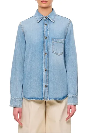 haikure Skjorta, Dam, L, Denim, Sliten Denim Skjorta