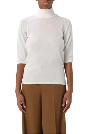 Max Mara Stickade tröjor & koftor, Dam, M, Svart Cashmere Mock Neck Sweater