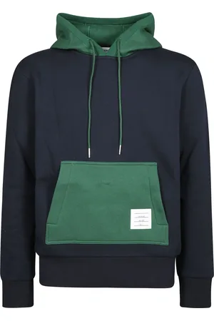 Thom Browne Sweatshirts & Hoodies, Herr, M, Bomull, Färgblockerad huvtröja i borstad loopback