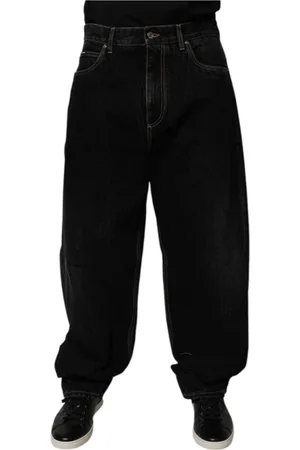 Dolce & Gabbana Jeans, Herr, M, Denim, Svarta Wide Leg Denim Jeans