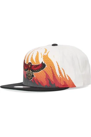 Mitchell & Ness Accessoarer, Herr, ONE Size, Bomull, Atlanta Hawks Platt Skärmkeps