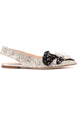 Prosperine Skor, Dam, 40 EU, Läder, Glitter Slingback Ballerina Skor
