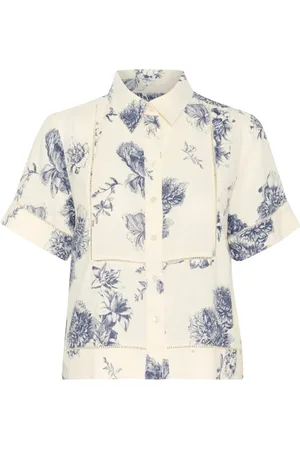 Part Two Blusar & Skjortor , Dam, M, Linne, Stunning Flower Print Skjortblus
