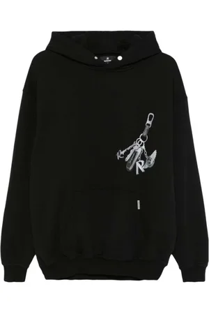 Represent Sweatshirts & Hoodies, Herr, S, Bomull, Svart huvtröja med nyckeltryck