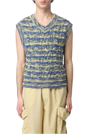 Andersson Bell Stickade tröjor & koftor, Herr, M, Multifärgad Cable Knit V-Neck Vest